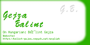gejza balint business card